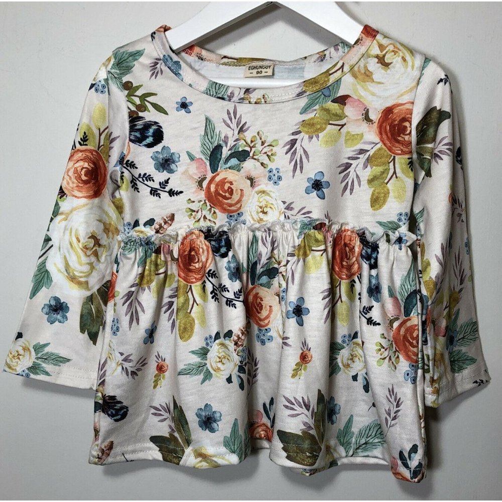 Eghunooy Toddler 90 12 Mo Top Colorful Floral